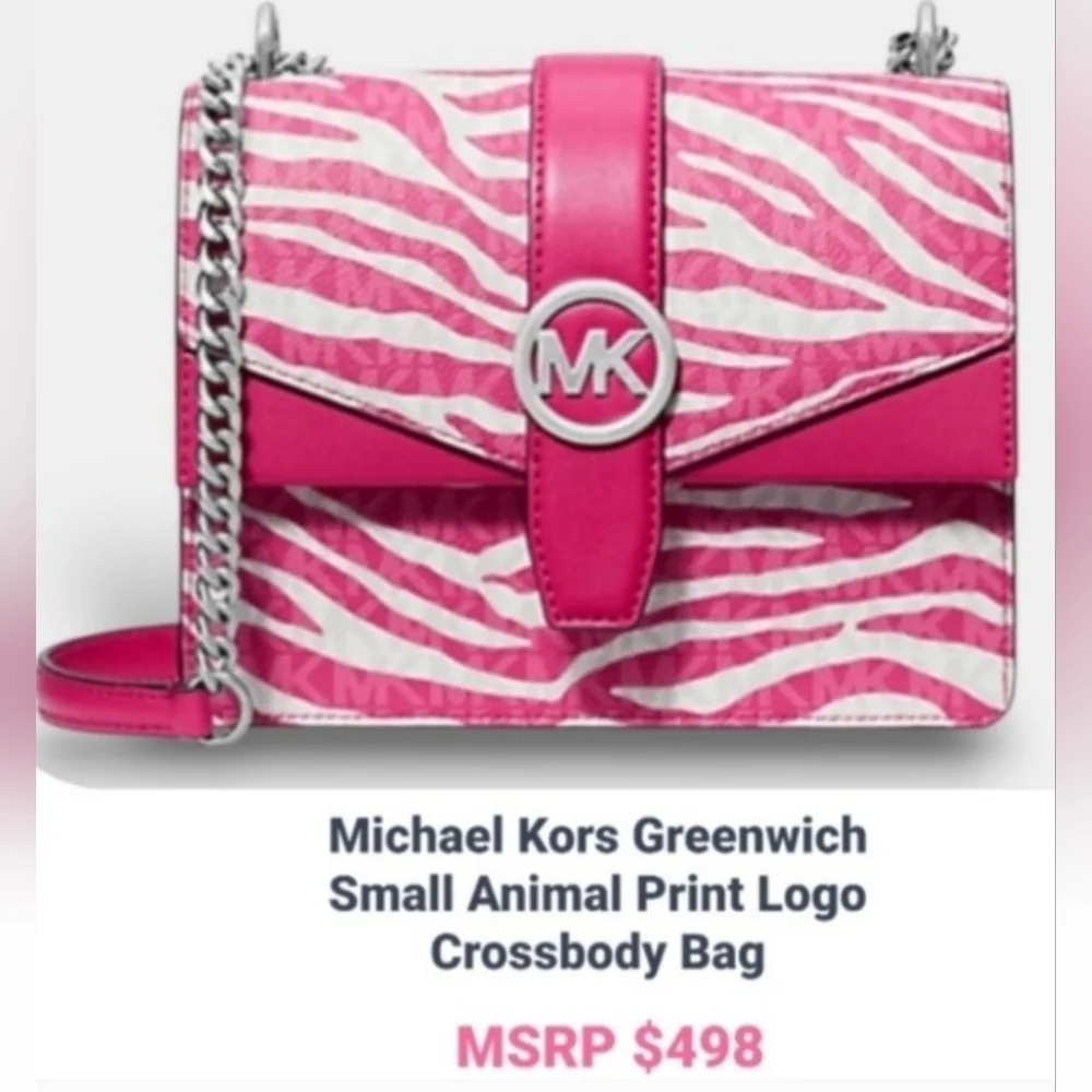 Michael Kors Greenwich Zebra Print Crossbody and Wallet Set NWT